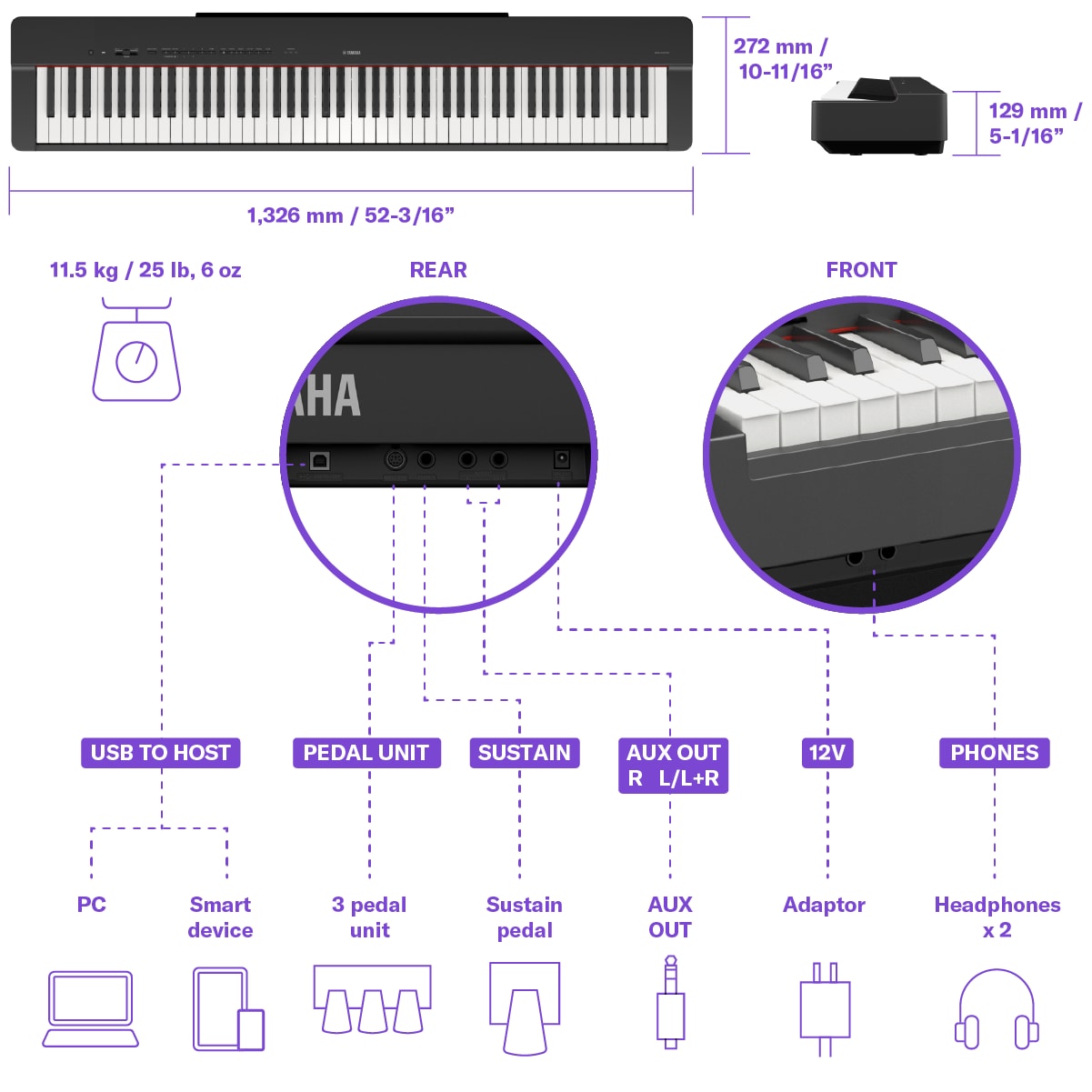 Yamaha P-225 B Bundle Set